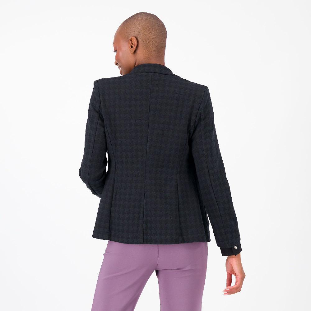 QVC Mood Atelier Giacca In Maglia Jacquard Collo Rever Bottoni Regimental