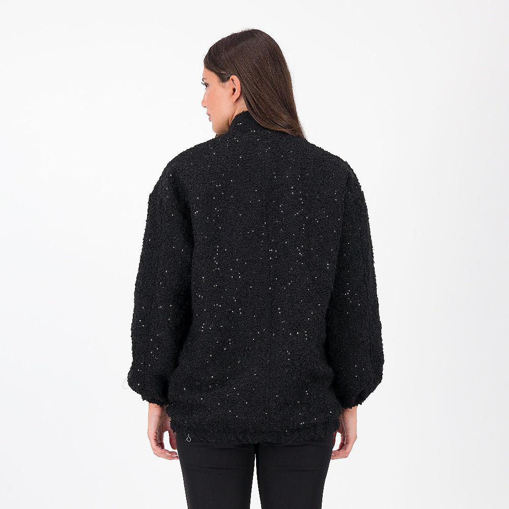 QVC Mood Atelier Giaccone Lungo In Tessuto Bouclé Con Paillettes