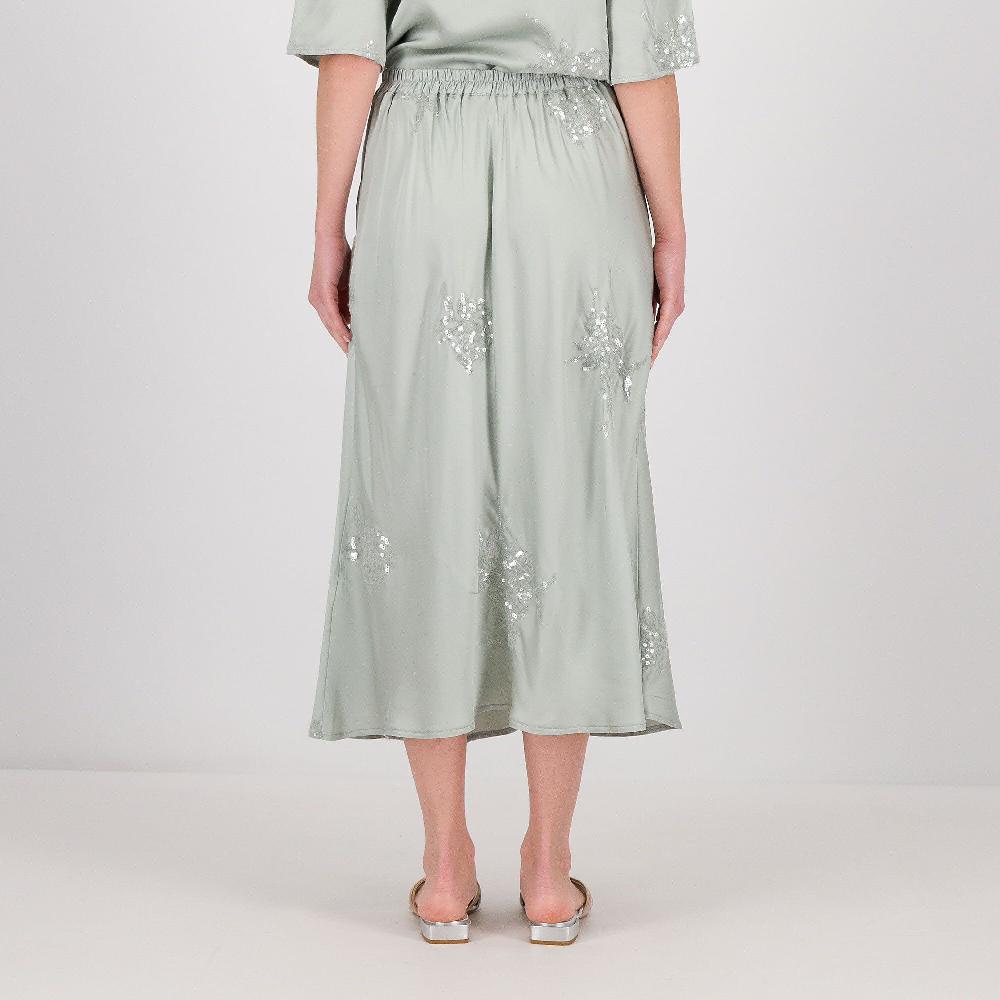 QVC Mood Atelier Gonna Longuette Midi In Raso Con Ricamo