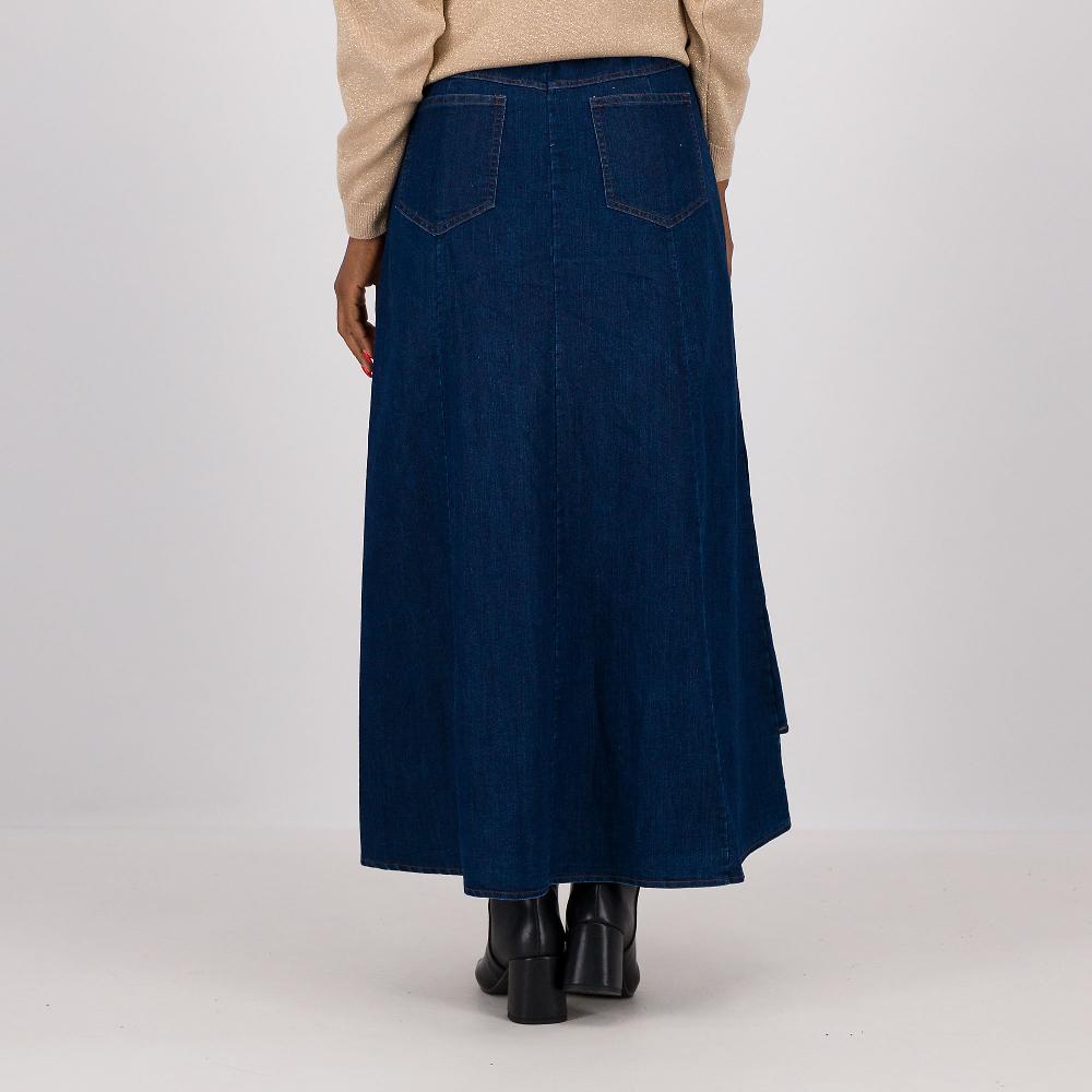 QVC Mood Atelier Gonna Lunga In Jeans Con Fondo Asimmetrico