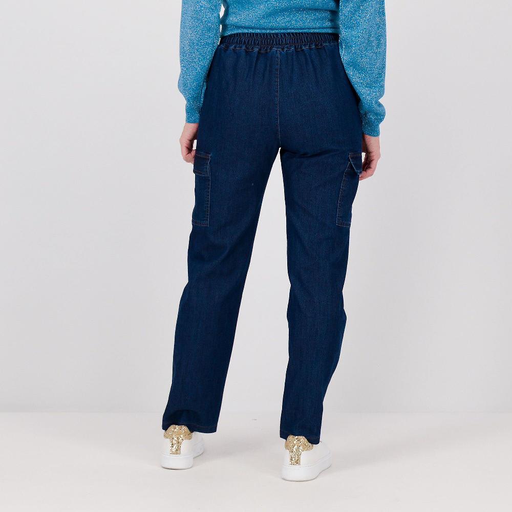 QVC Mood Atelier Jeans Cargo Con Tasconi Laterali Ed Elastico In Vita