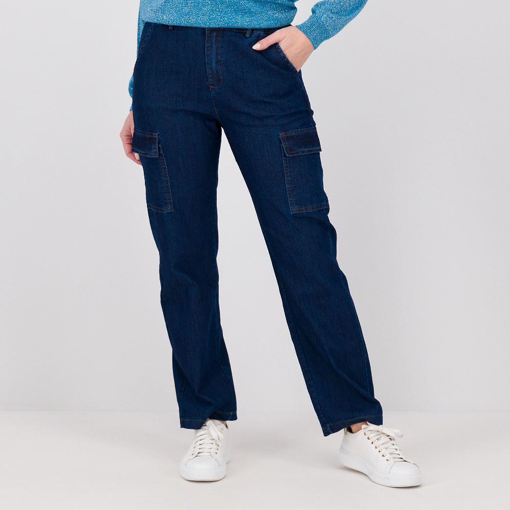 QVC Mood Atelier Jeans cargo con tasconi laterali ed elastico in vita