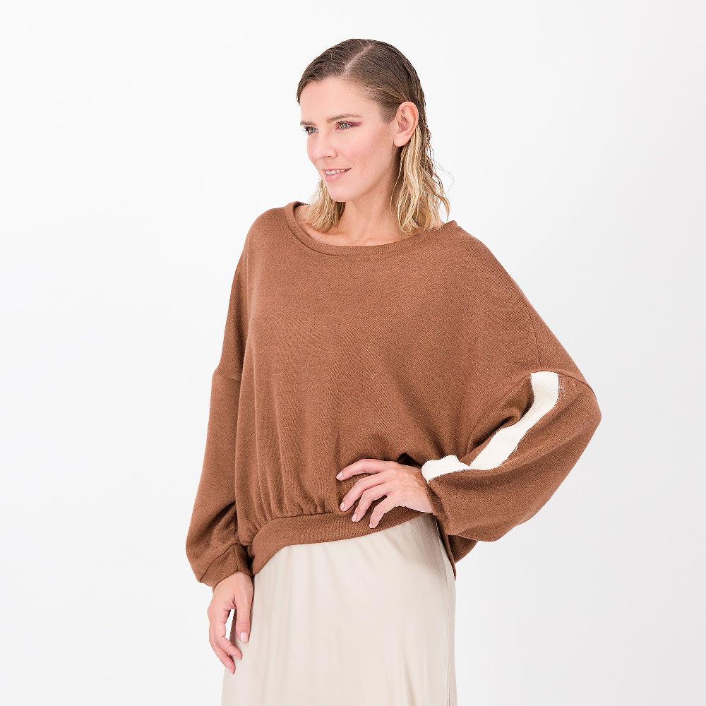 QVC Mood Atelier Maglia a trapezio con manica lunga scesa