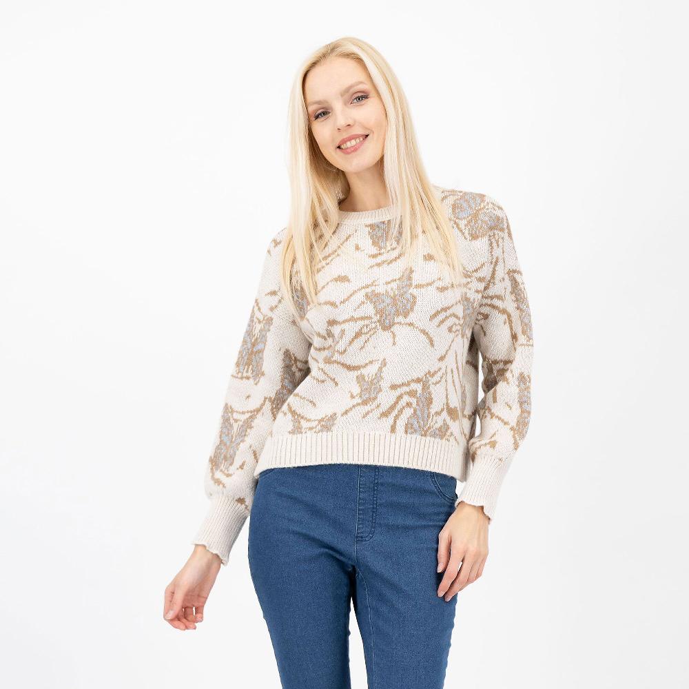 QVC Mood Atelier Maglia jacquard con dettagli in costa