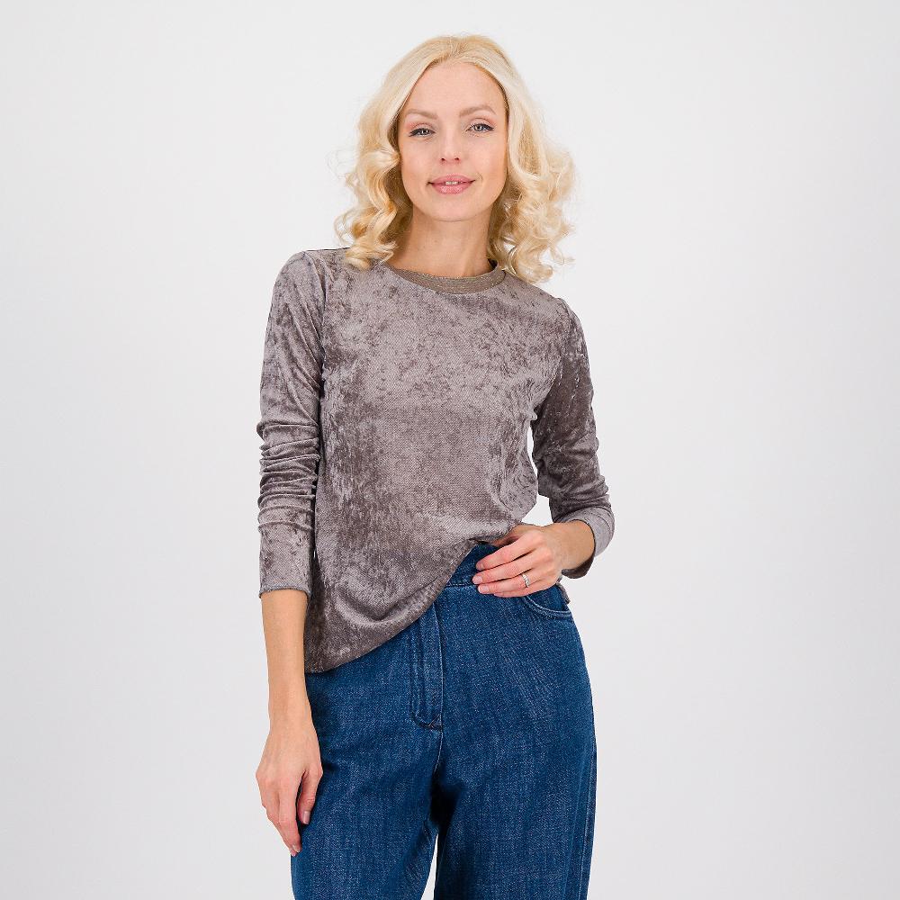 QVC Mood Atelier Maglia sottogiacca in tulle vellutato con costina lamé