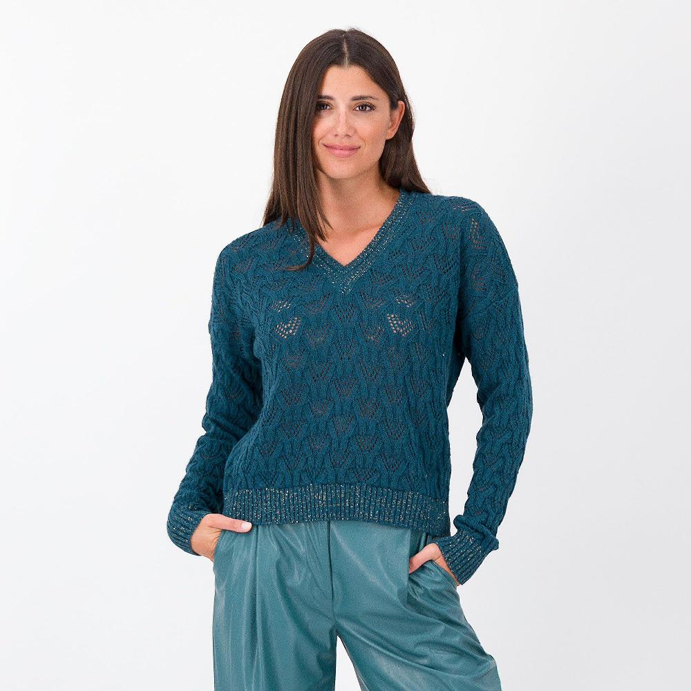 QVC Mood Atelier Maglia traforata con dettagli lamé