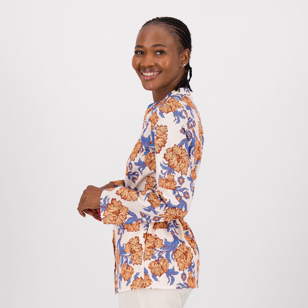 QVC Mood Atelier Maxi Camicia In Cotone Fantasia A Maniche Lunghe