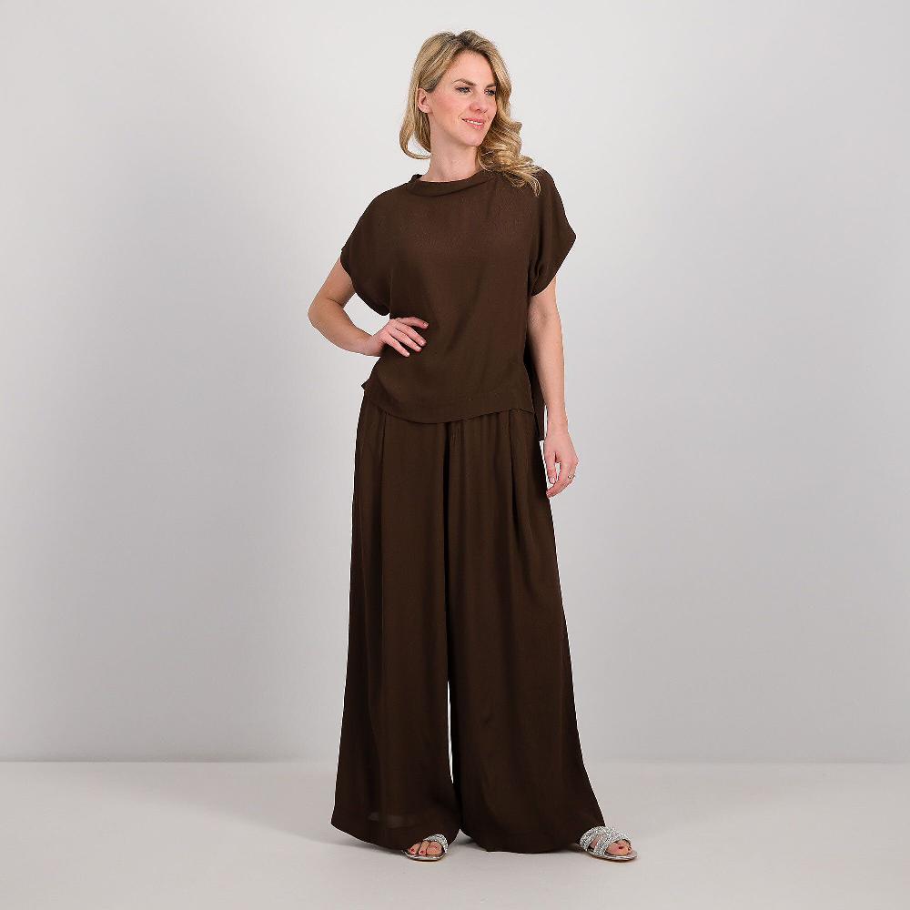 QVC Mood Atelier Pantalone Palazzo In Crêpe Marocaine Di Viscosa