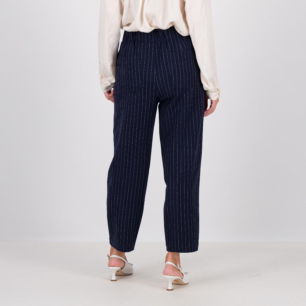 QVC Mood Atelier Pantaloni A Carota Gessati Con Elastico In Vita