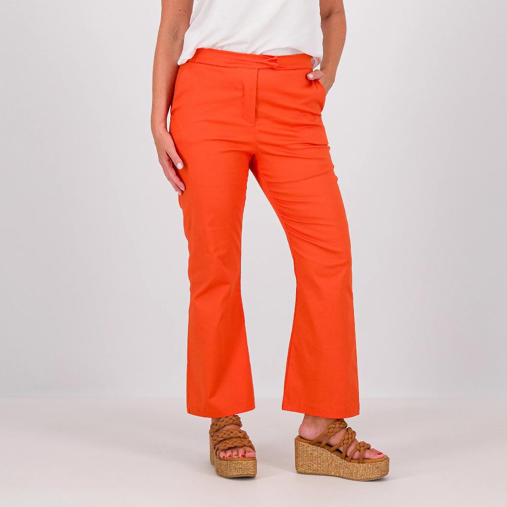 QVC Mood Atelier Pantaloni a zampetta in cotone stretch chiusura con gancio