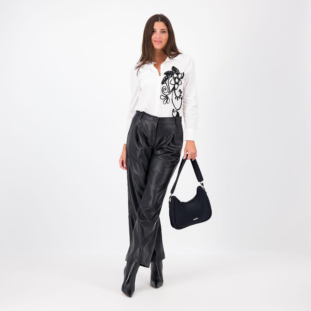 QVC Mood Atelier Pantaloni Ampi In Tessuto Spalmato Con Tasche