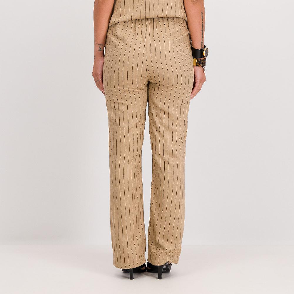 QVC Mood Atelier Pantaloni Ampi In Viscosa E Lino Gessati