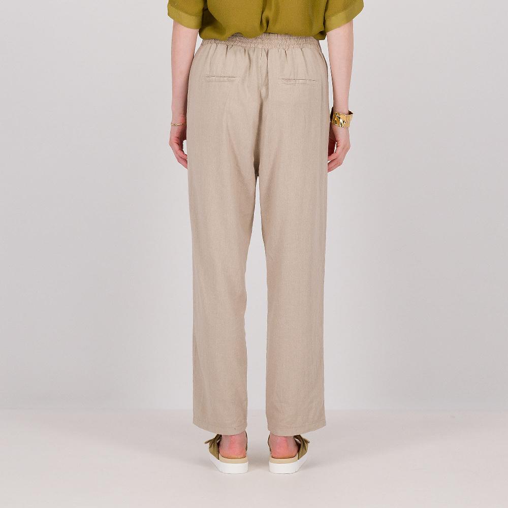 QVC Mood Atelier Pantaloni In Lino E Viscosa Con Elastico Dietro