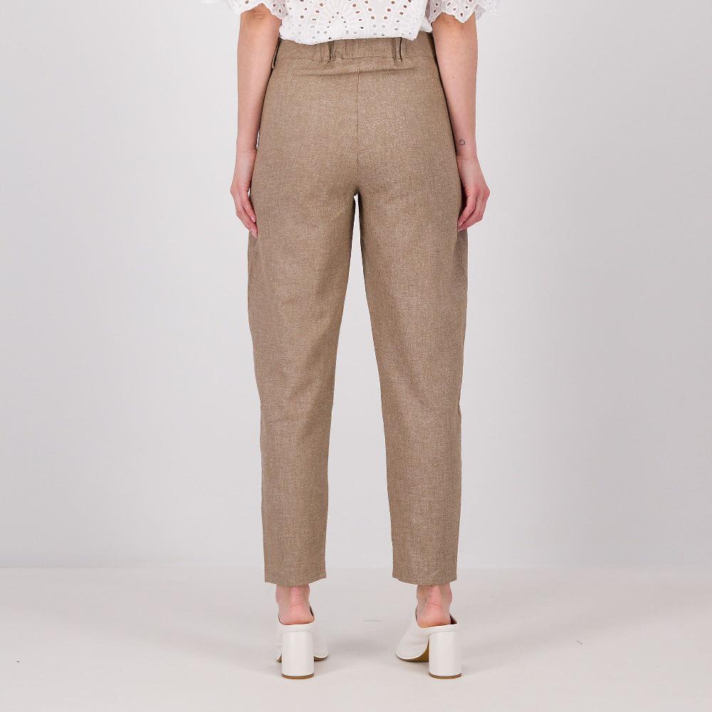 QVC Mood Atelier Pantaloni In Twill Di Lino E Cotone Con Tasconi