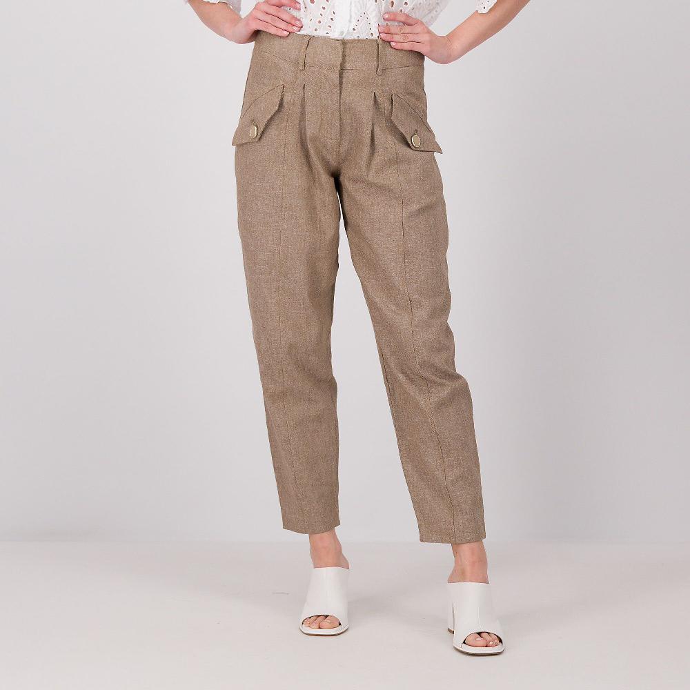 QVC Mood Atelier Pantaloni in twill di lino e cotone con tasconi