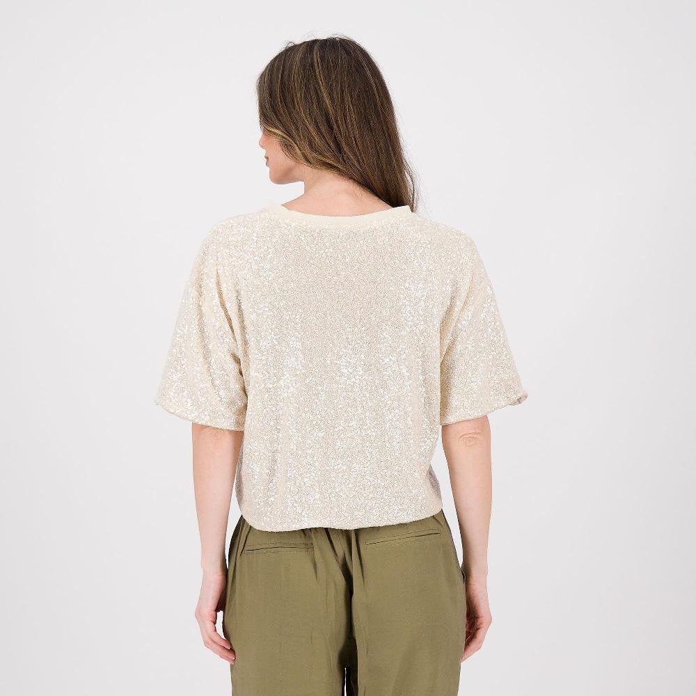 QVC Mood Atelier T-shirt In Tulle Con Ricamo In Paillette