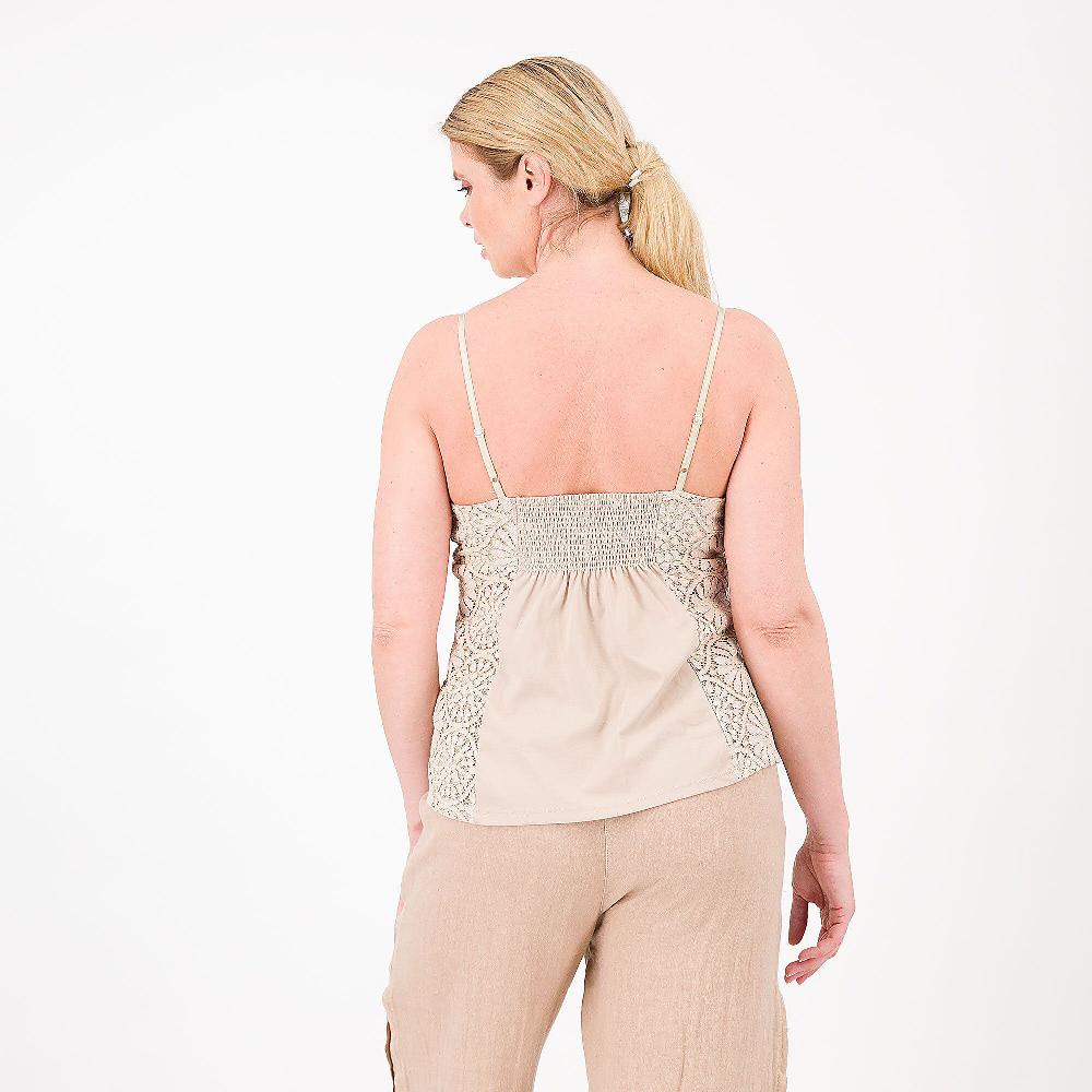 QVC Mood Atelier Top In Pizzo Effetto Croquet E Jersey Di Viscosa
