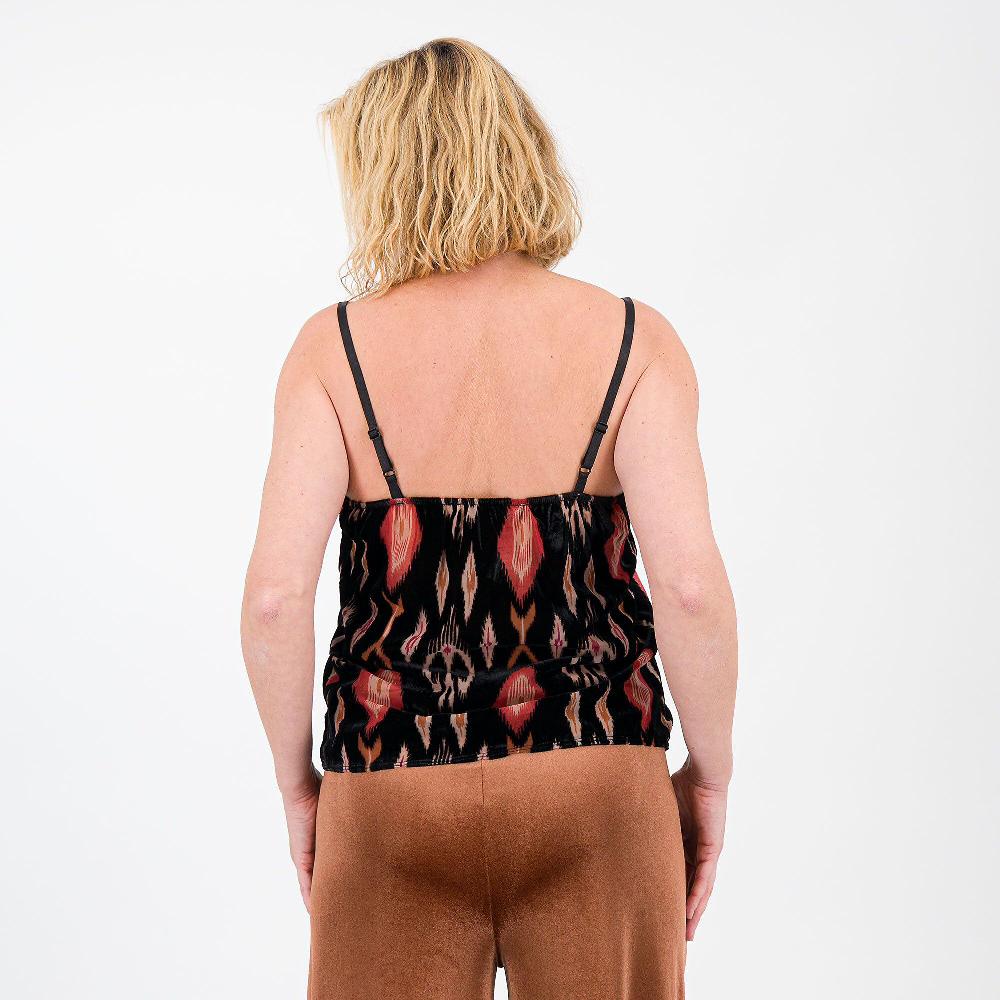 QVC Mood Atelier Top In Velluto Devoré Con Spalline Sottili