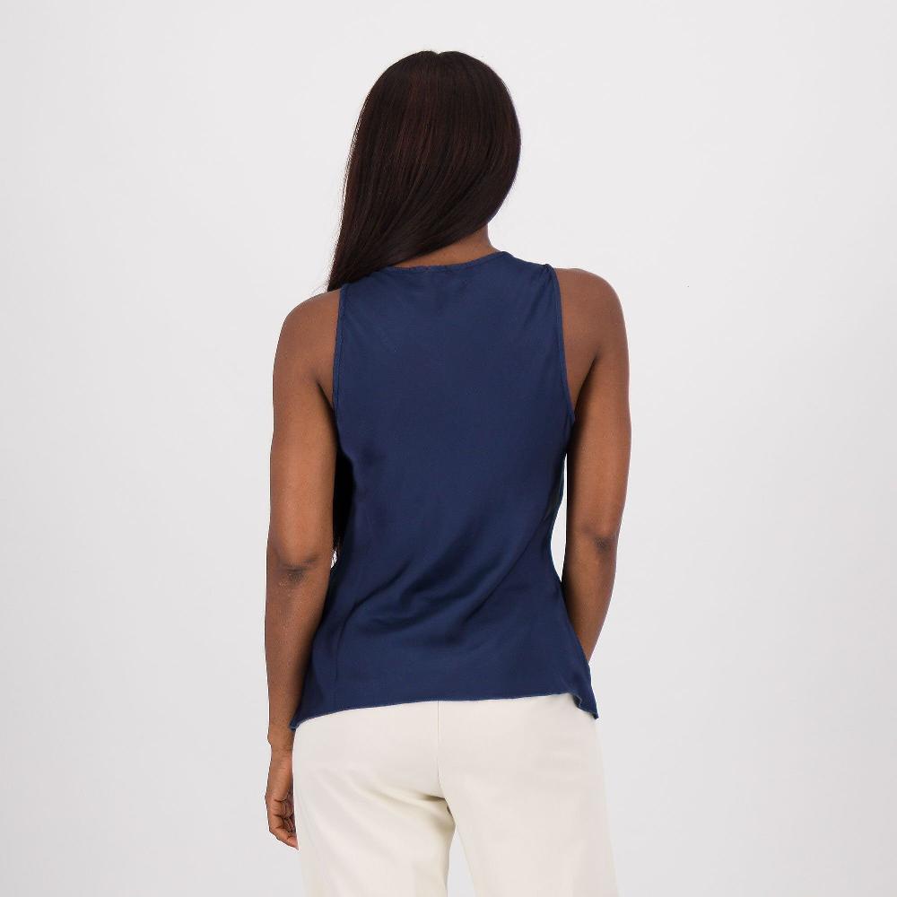 QVC Mood Atelier Top Smanicato In Raso Di Viscosa Con Volant Davanti