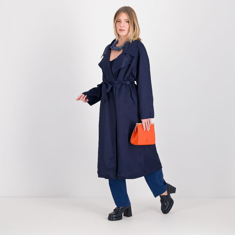 QVC Mood Atelier Trench In Tessuto Di Viscosa E Lino Con Cintura