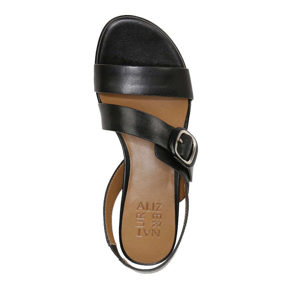 QVC Naturalizer Sandali A Fasce In Pelle Chiusura Con Fibbia Tacco 3 Cm