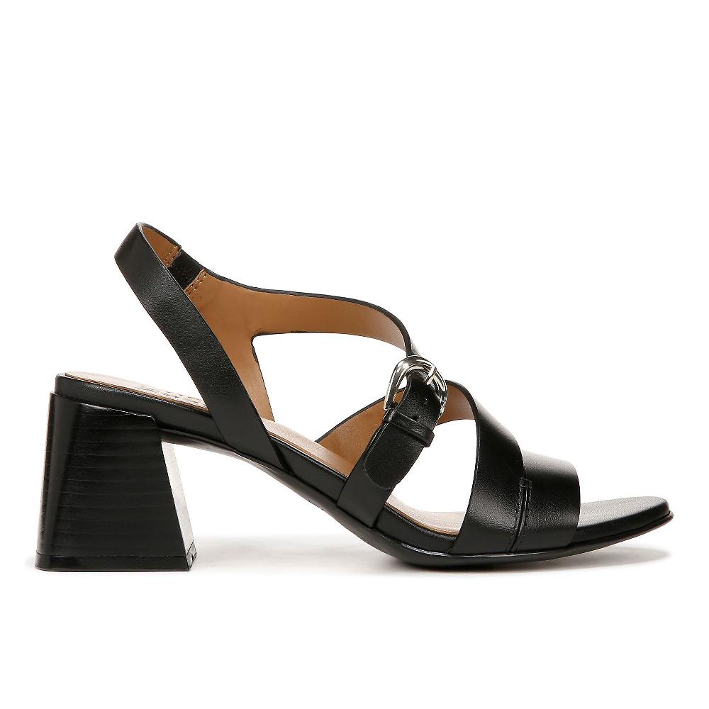 QVC Naturalizer Sandali in pelle con fasce e tacco 7cm