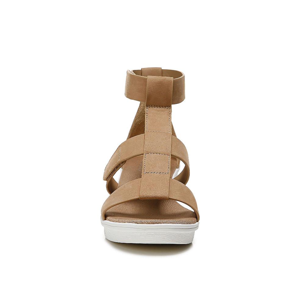 QVC Naturalizer Sandalo In Pelle A T Chiusura Con Velcro Soletta Contour+ Zeppa 5 5 Cm
