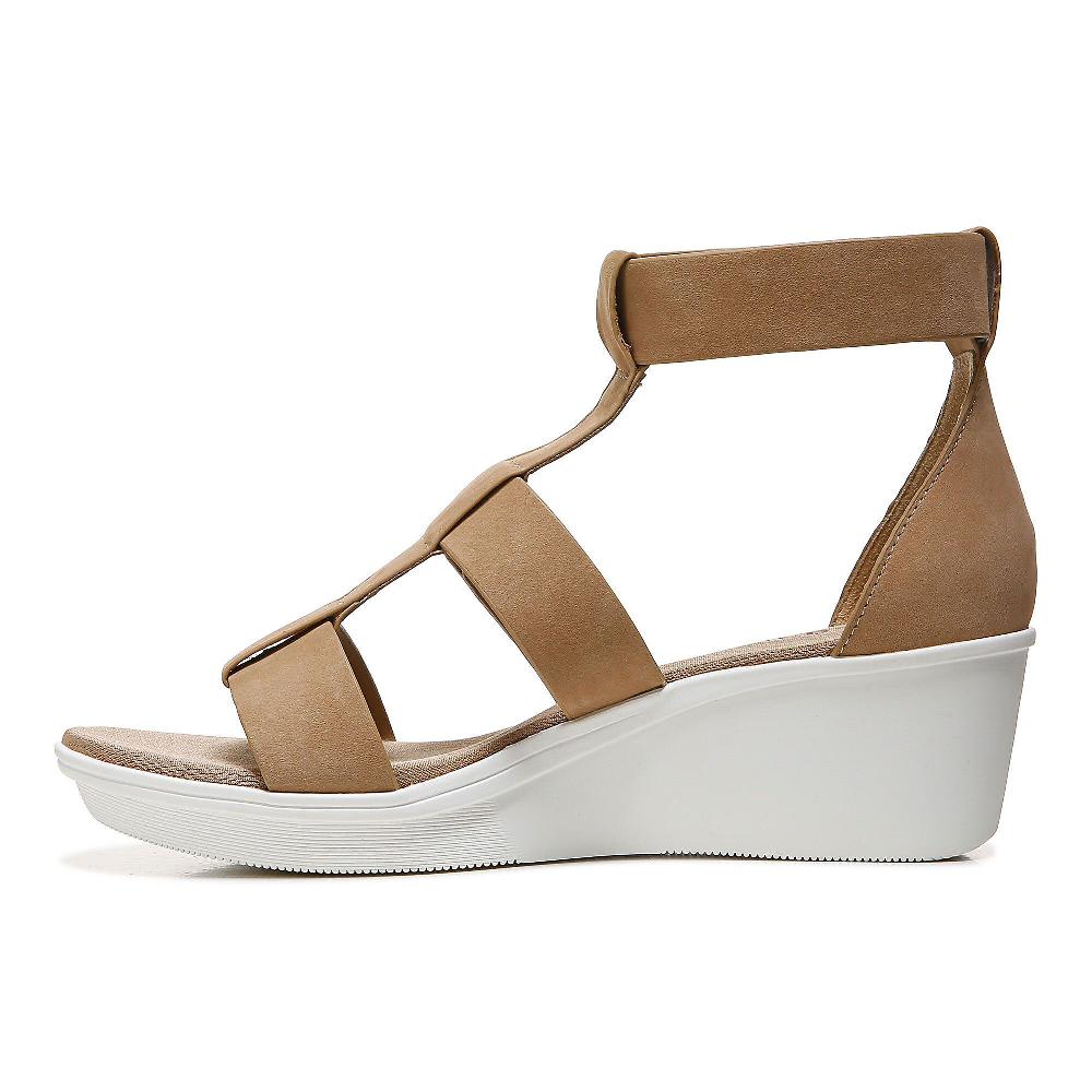 QVC Naturalizer Sandalo In Pelle A T Chiusura Con Velcro Soletta Contour+ Zeppa 5 5 Cm