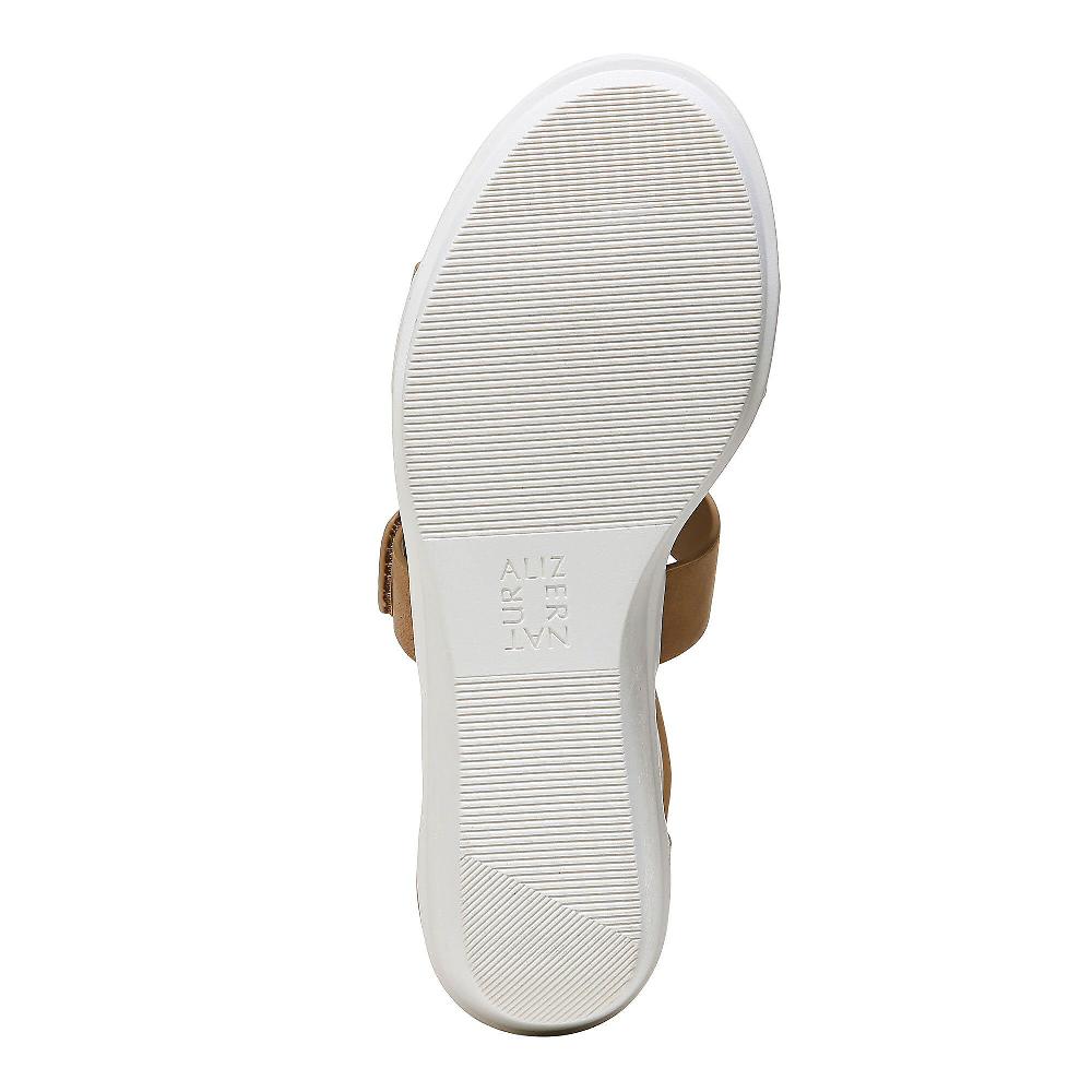 QVC Naturalizer Sandalo In Pelle A T Chiusura Con Velcro Soletta Contour+ Zeppa 5 5 Cm