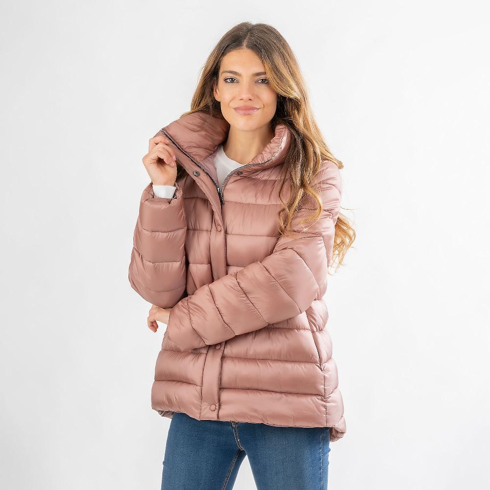 QVC Neropale Giacca imbottita trapuntata con collo alto