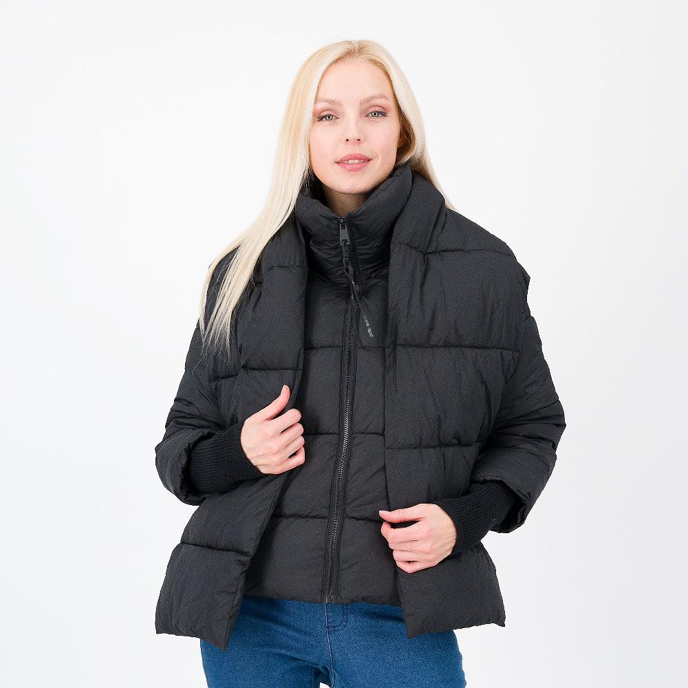 QVC Neropale Piumino Corto Con Sciarpone Polsi In Maglia