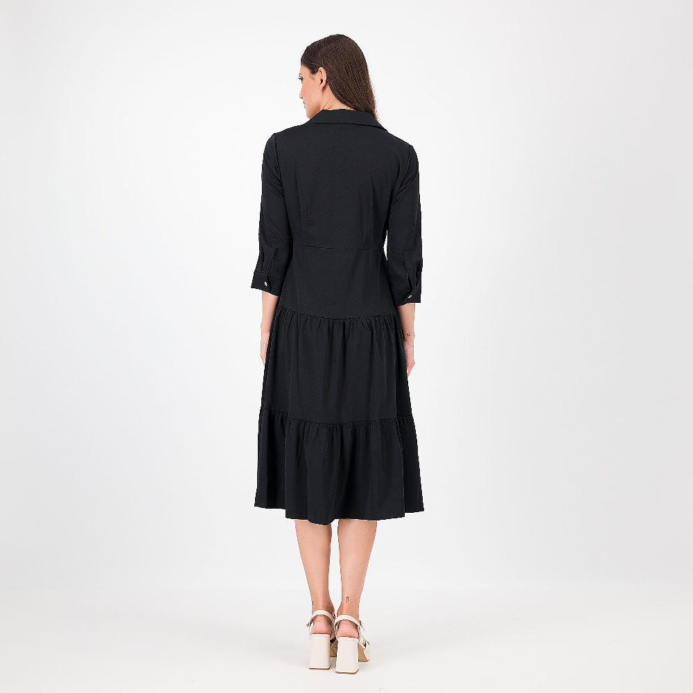 QVC Nina Leonard Abito Chemisier In Tessuto Elasticizzato