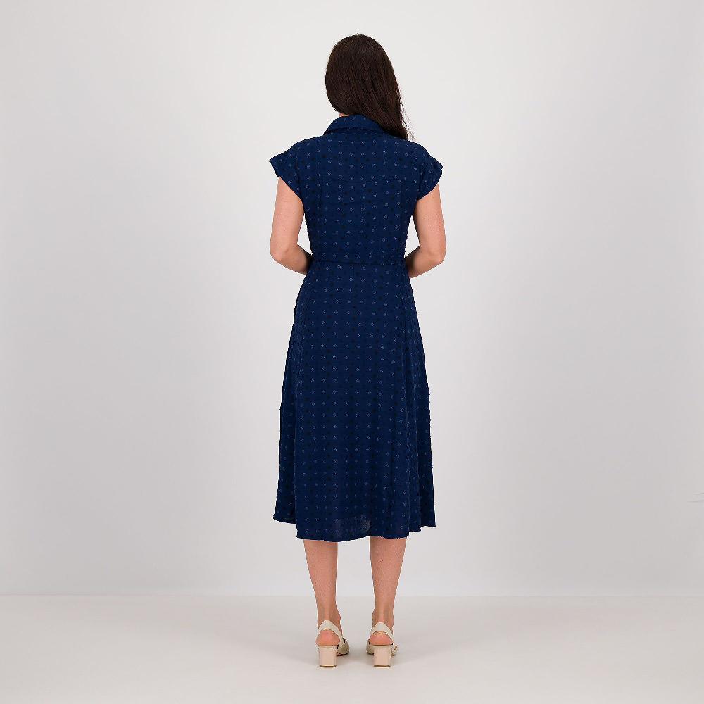 QVC Nina Leonard Abito Chemisier In Tessuto Fantasia Jacquard A Pois