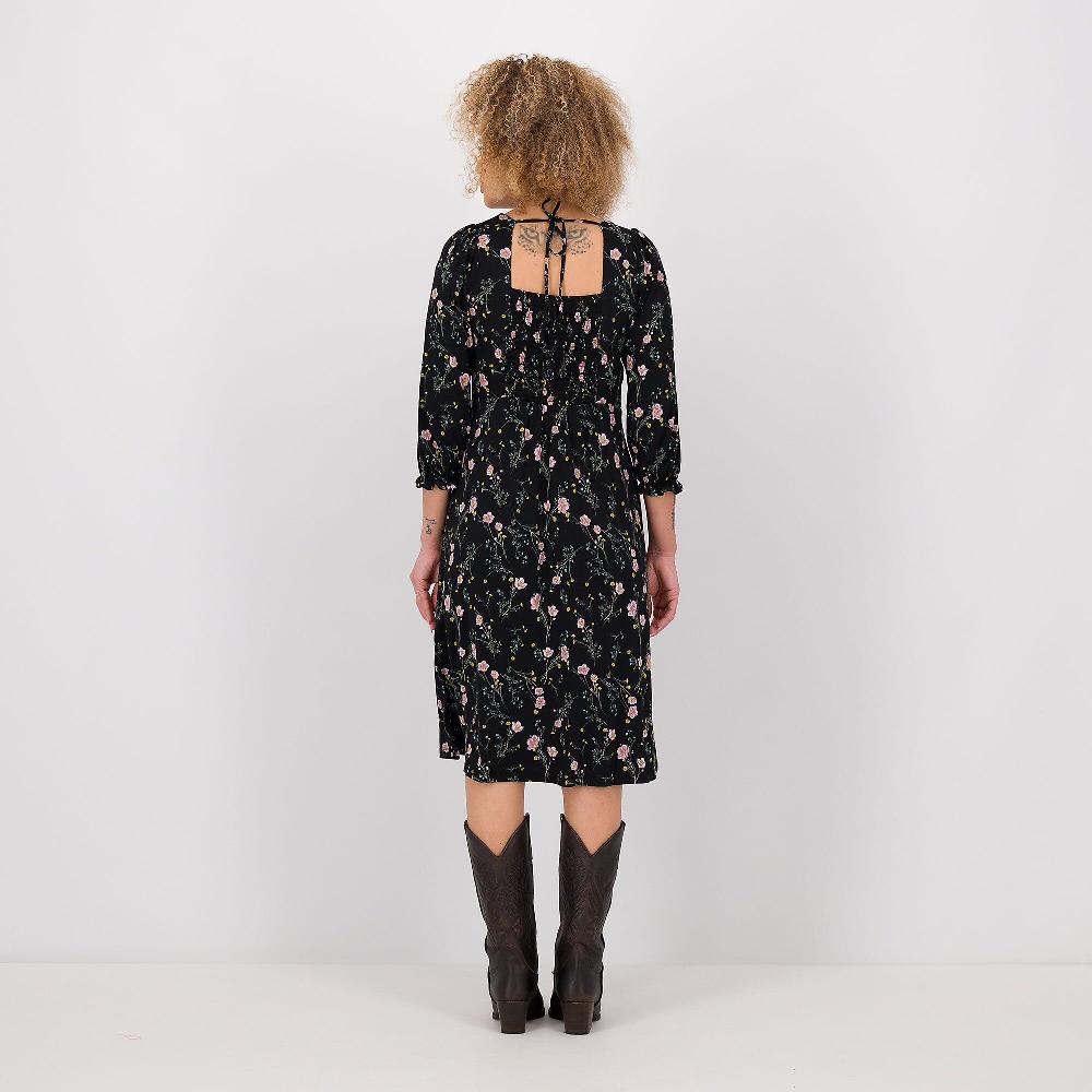 QVC Nina Leonard Abito In Jersey Opaco Scollo Quadrato Maniche 3/4