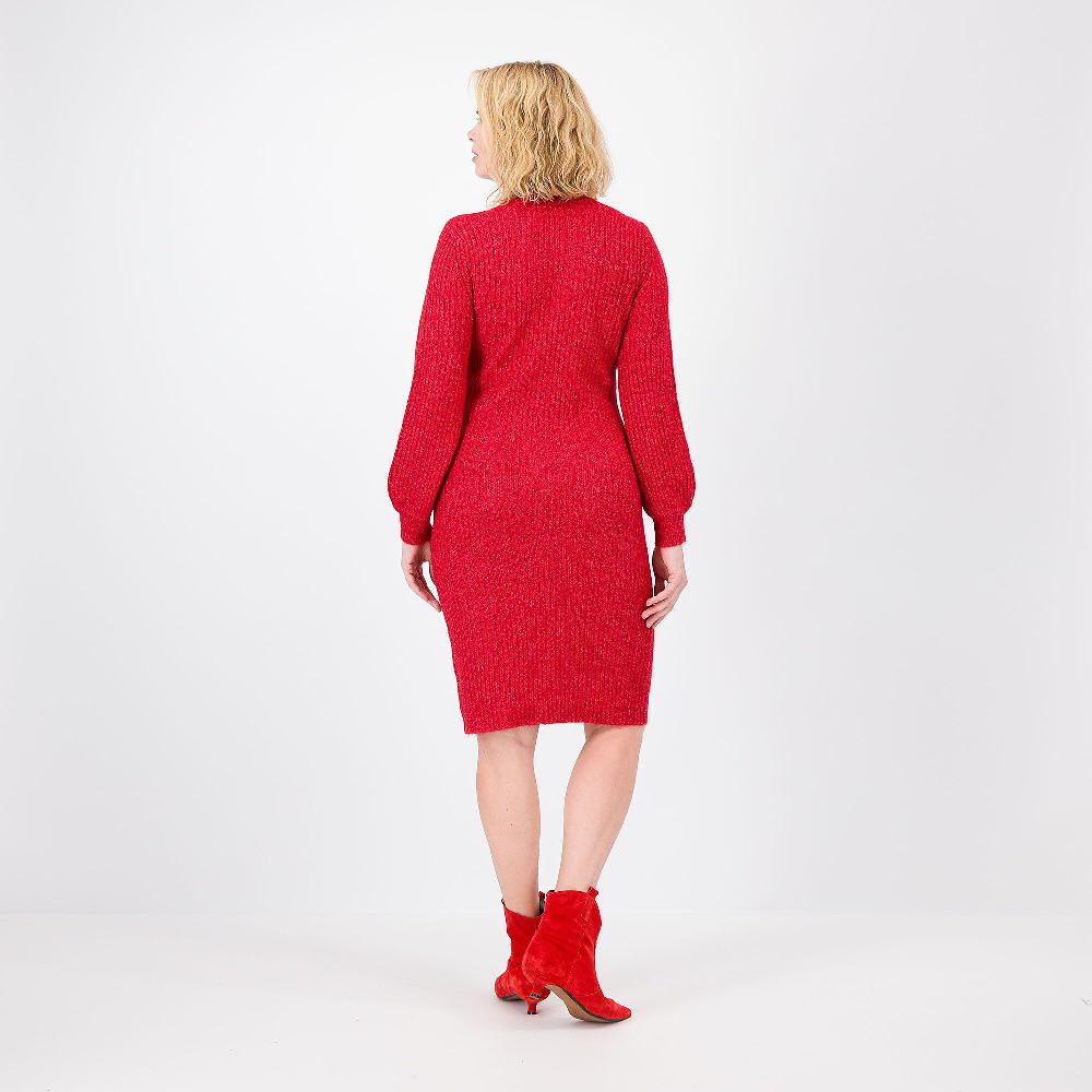 QVC Nina Leonard Abito In Maglia A Coste Con Lamé Anche Petite