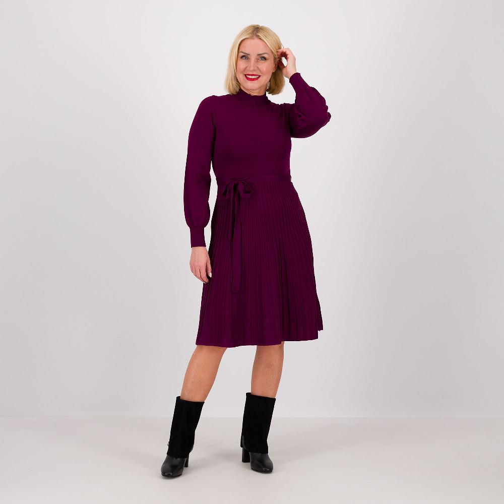 QVC Nina Leonard Abito in maglia con maniche balloon e collo a lupetto