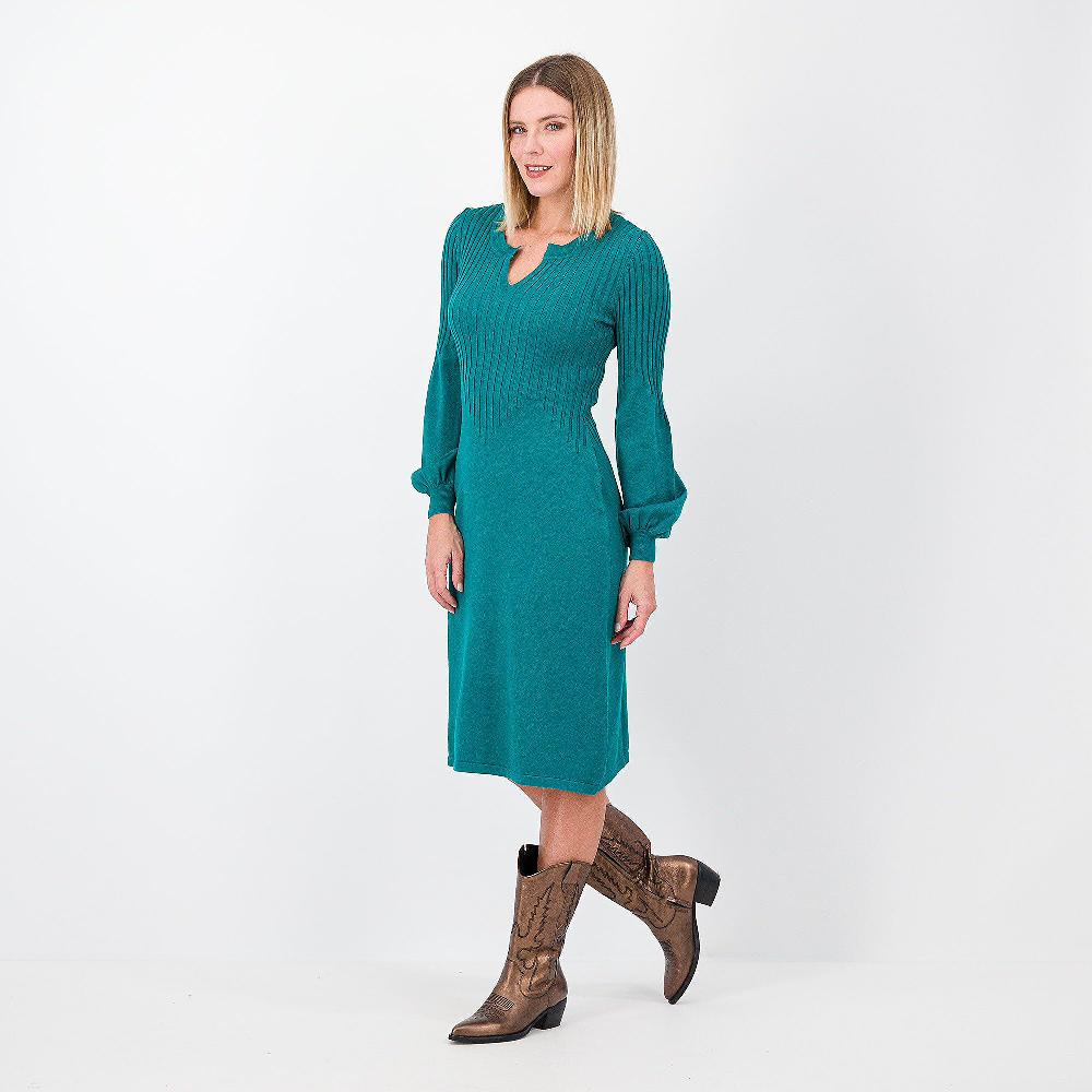 QVC Nina Leonard Abito in maglia con maniche lunghe balloon