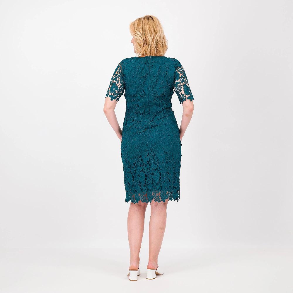 QVC Nina Leonard Abito In Pizzo Foderato In Jersey Anche Petite