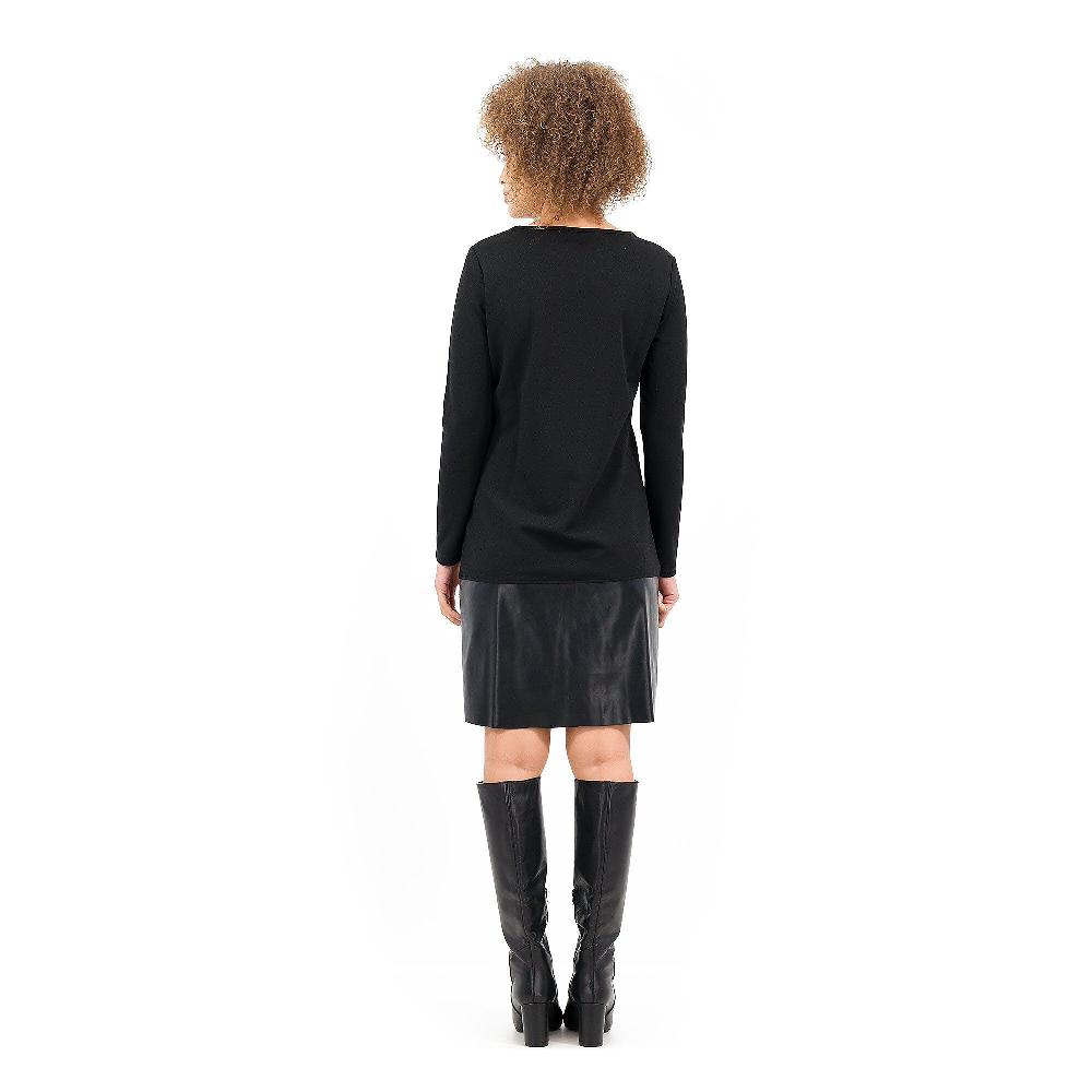 QVC Nina Leonard Abito In Scuba Crépe Stretch Con Tessuto Spalmato