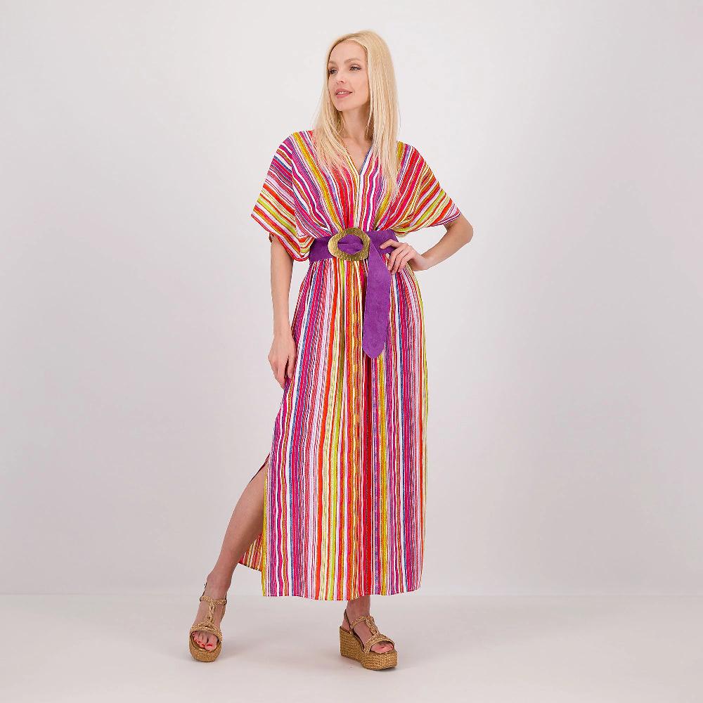 QVC Nina Leonard Abito in tessuto fantasia con doppio top