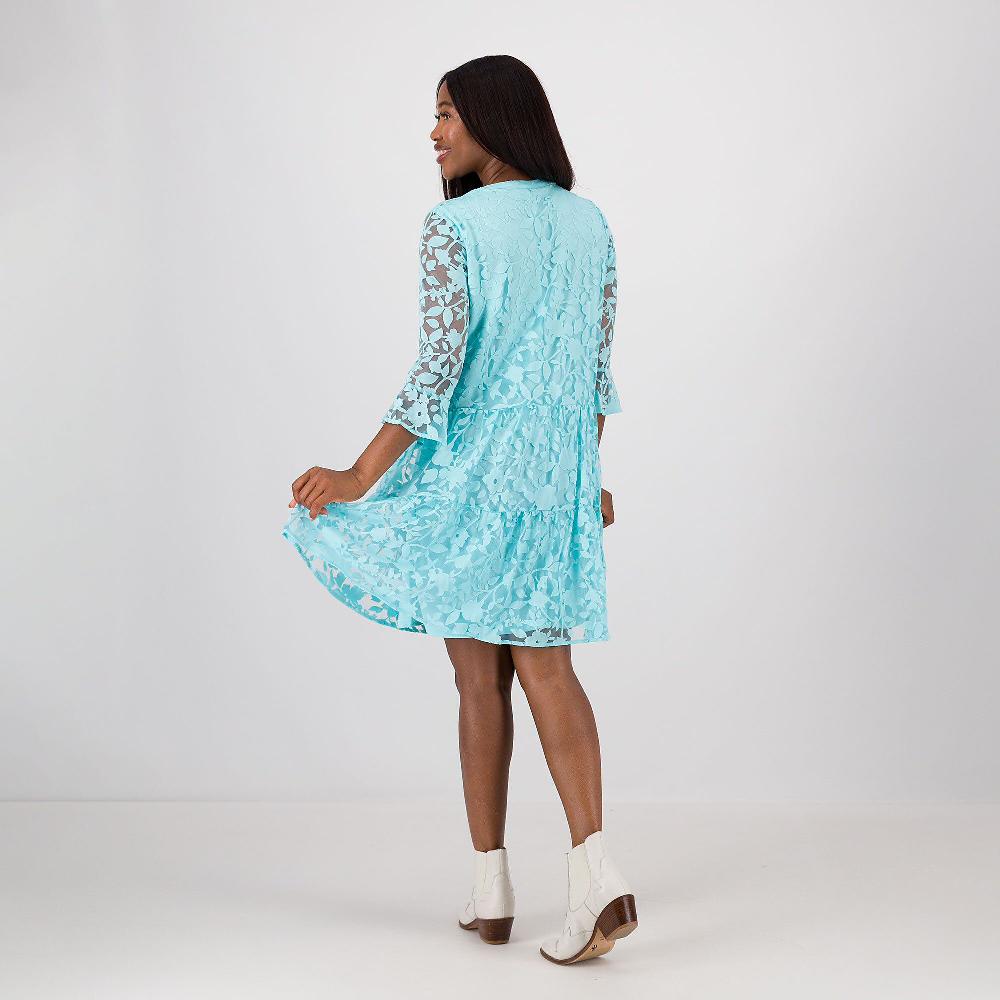 QVC Nina Leonard Abito In Tulle Con Fantasia Floreale