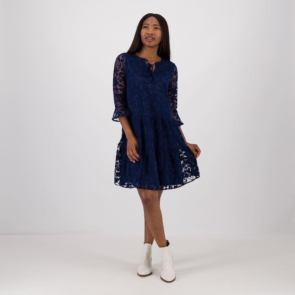QVC Nina Leonard Abito in tulle con fantasia floreale