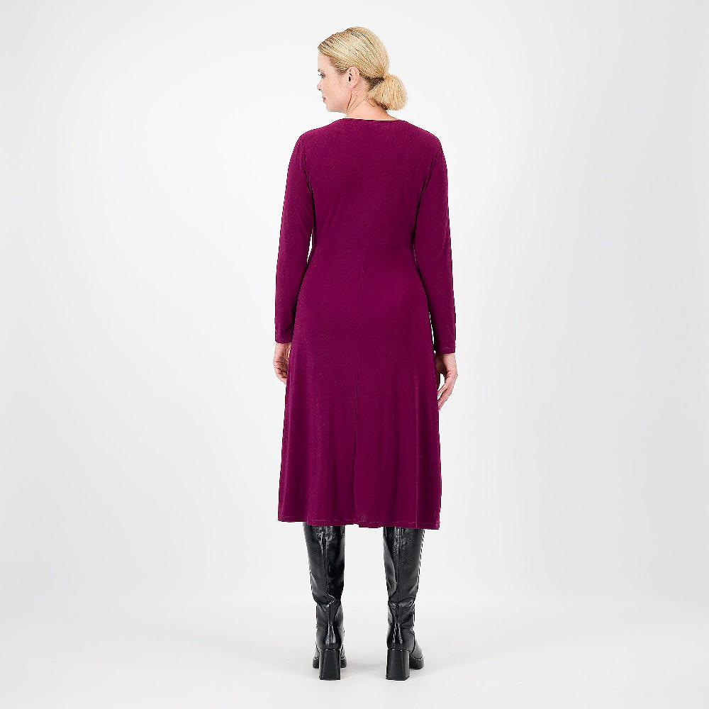 QVC Nina Leonard Abito Midi In Jersey Opaco Stretch
