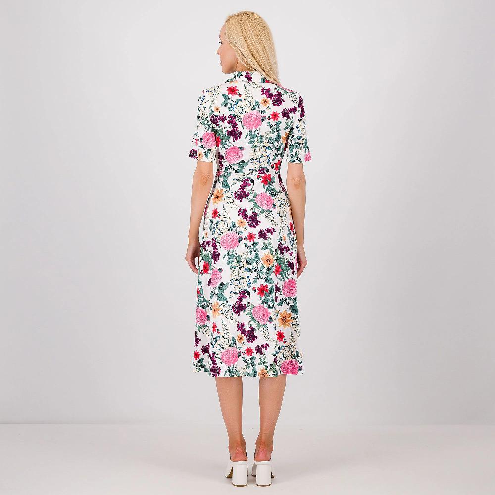 QVC Nina Leonard Abito Midi In Jersey Stretch Collo A Camicia