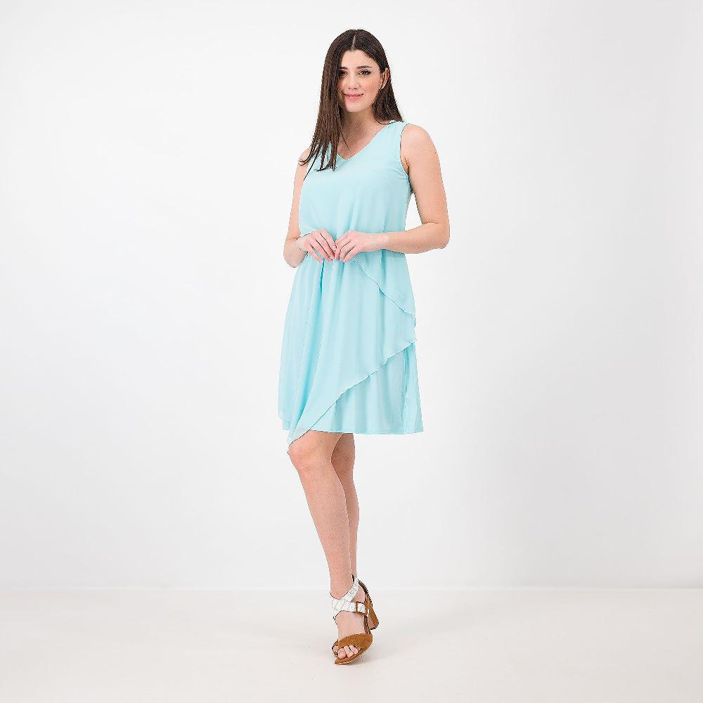 QVC Nina Leonard Abito smanicato in jersey con pannelli sovrapposti