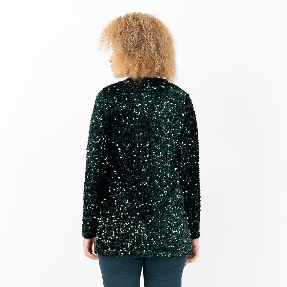 QVC Nina Leonard Blazer In Paillettes Profili In Velluto