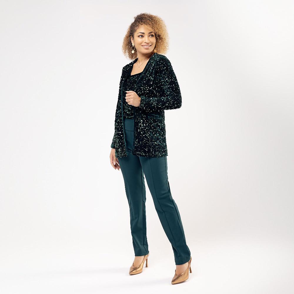 QVC Nina Leonard Blazer In Paillettes Profili In Velluto