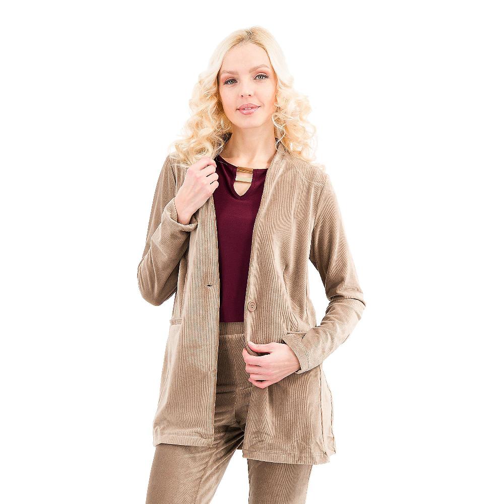 QVC Nina Leonard Blazer in velluto 2000 righe stretch con bottone