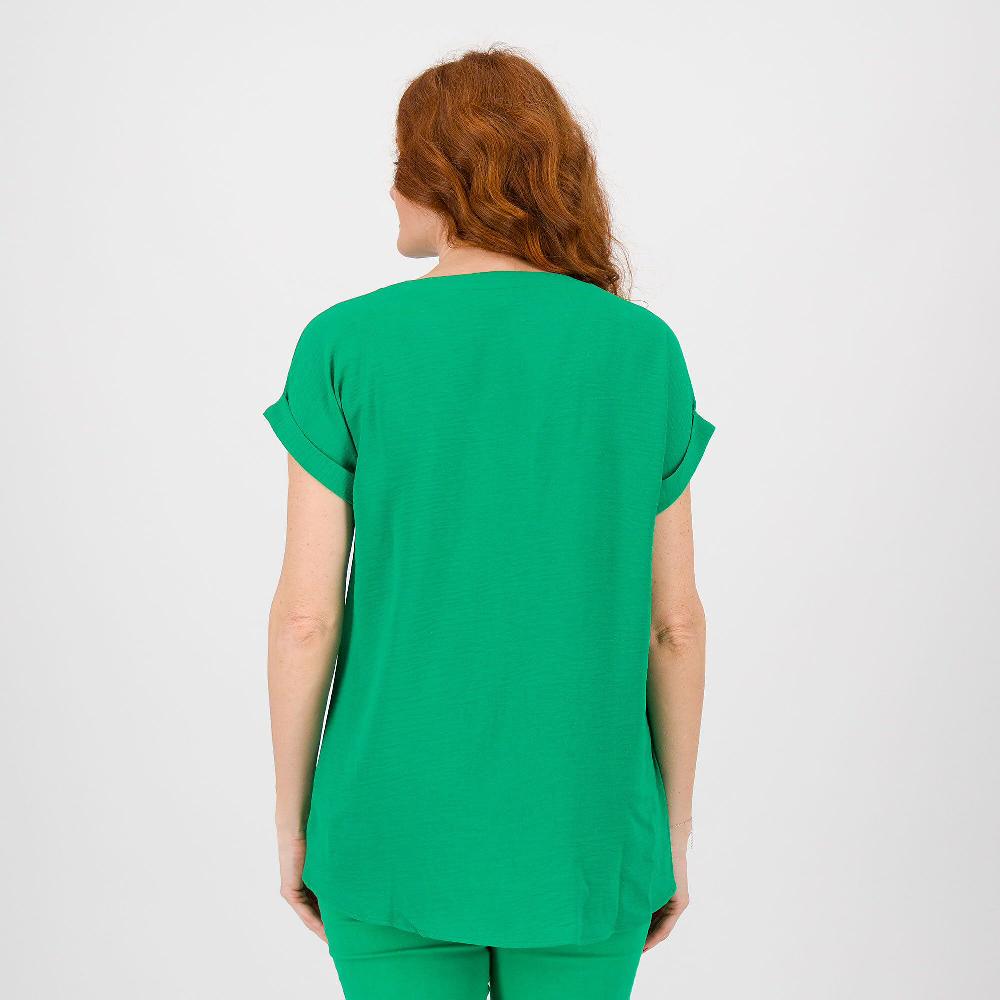 QVC Nina Leonard Blusa A Maniche Corte Con Bottoni Decorativi