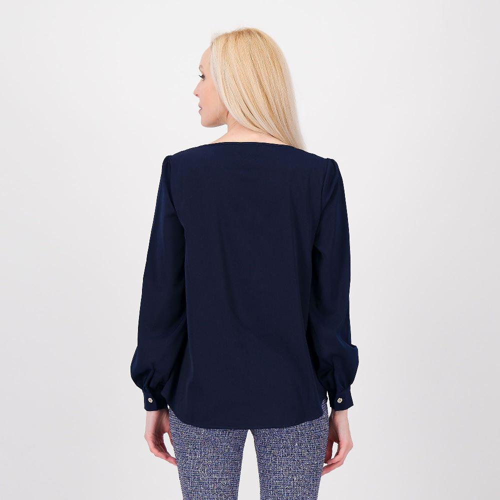 QVC Nina Leonard Blusa In Raso Stretch Con Manica Lunga